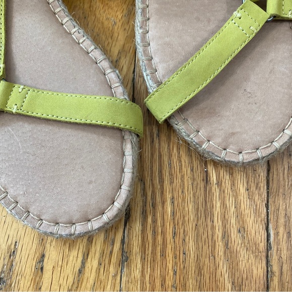 Madewell Leather The Hallie Espadrille Sandal in Gilded Chartreuse Size 7.5 - Picture 6 of 10